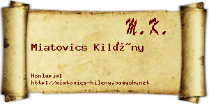 Miatovics Kilény névjegykártya